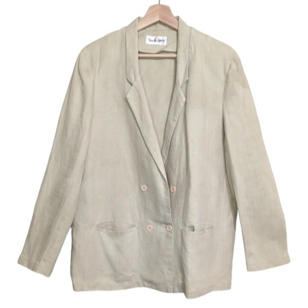 Vintage Diane Von Furstenburg Linen Jacket Blazer Size 16